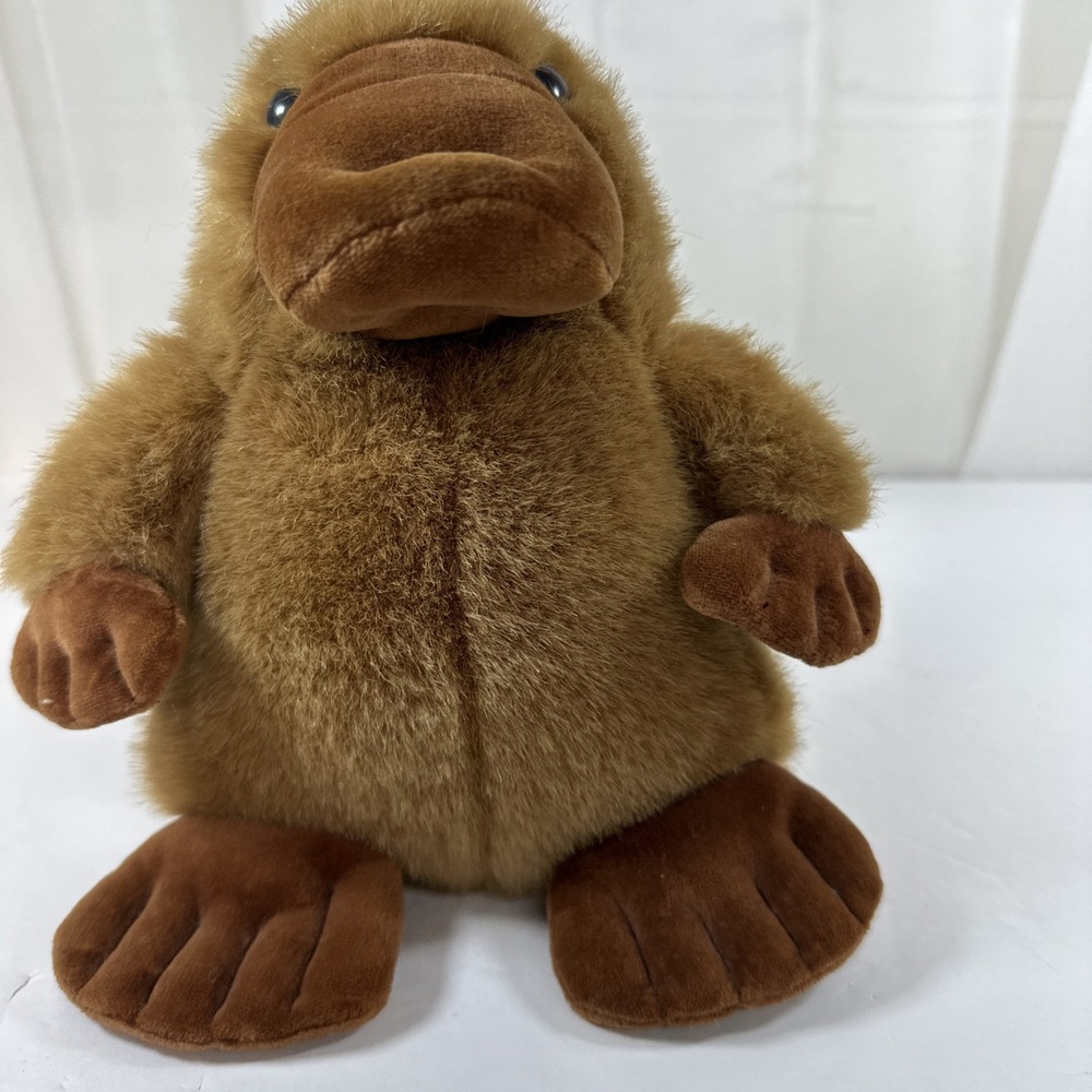 Vintage 1993 Manhattan Toy Company Platypus Plush Toy Brown Stuffed Animal 8"